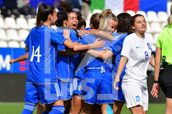 2023-04-05 - Exultation first goal Italy - ROUND 2 - WOMEN'S UNDER-19 EUROPEAN QUALIFIERS - GREECE VS ITALY - UEFA EUROPEAN - SOCCER
