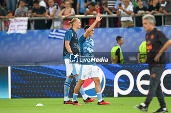 16/08/2023 - Manchester City’s Erling Haaland during UEFA Super Cup 2023 final soccer match between Manchester City F.C. vs. Sevilla F.C. at the Stadio Georgios Karaiskakis-Piraeus in Athens, Greece, 16th of August 2023 - EUROPEAN SUPER CUP MANCHESTER CITY VS SEVILLE - SUPERCOPPA EUROPEA - CALCIO