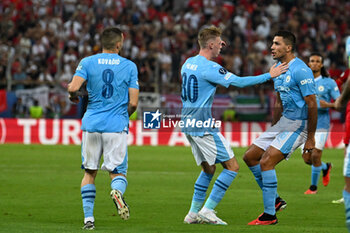 16/08/2023 - Happiness of Manchester City’s Cole Palmer after scores a goal during UEFA Super Cup 2023 final soccer match between Manchester City F.C. vs. Sevilla F.C. at the Stadio Georgios Karaiskakis-Piraeus in Athens, Greece, 16th of August 2023 - EUROPEAN SUPER CUP MANCHESTER CITY VS SEVILLE - SUPERCOPPA EUROPEA - CALCIO