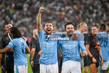 16/08/2023 - Manchester City’s Mateo Kovacic and Manchester City’s Jack Grealish shows their happiness after win the UEFA Super Cup 2023 final soccer match between Manchester City F.C. vs. Sevilla F.C. at the Stadio Georgios Karaiskakis-Piraeus in Athens, Greece, 16th of August 2023 - EUROPEAN SUPER CUP MANCHESTER CITY VS SEVILLE - SUPERCOPPA EUROPEA - CALCIO
