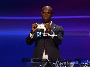2023-08-31 - During the Uefa Champions League group draw,former football player Eric Abidal draws group F on 31 August 2023 at Grimaldi Forum, Monaco . Photo Nderim KACELI - EUROPEAN CLUB FOOTBALL KICK OFF CEREMONY - OTHER - SOCCER