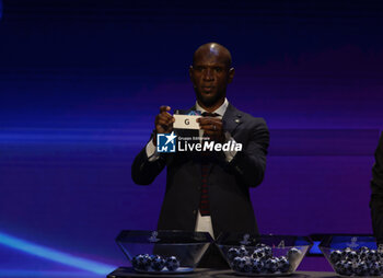2023-08-31 - During the Uefa Champions League group draw,former football player Eric Abidal draws group G on 31 August 2023 at Grimaldi Forum, Monaco . Photo Nderim KACELI - EUROPEAN CLUB FOOTBALL KICK OFF CEREMONY - OTHER - SOCCER