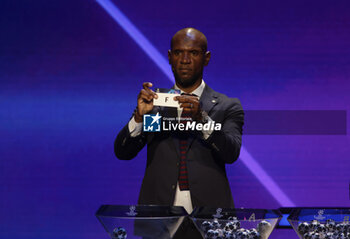 2023-08-31 - During the Uefa Champions League group draw,former football player Eric Abidal draws group F on 31 August 2023 at Grimaldi Forum, Monaco . Photo Nderim KACELI - EUROPEAN CLUB FOOTBALL KICK OFF CEREMONY - OTHER - SOCCER