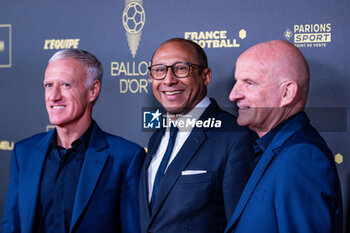 2023-10-30 - Didier Deschamps, Philippe Diallo and Guy Stephan during the red carpet ceremony of the Ballon d'Or (Golden Ball) France Football 2023 on October 30, 2023 at Theatre du Chatelet in Paris, France - FOOTBALL - BALLON D'OR 2023 - RED CARPET CEREMONY - OTHER - SOCCER