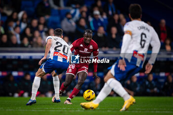 2023-11-26 - E. Addai (AD Alcorcon) during a La Liga Hypermotion match between RCD Espanyol and AD Alcorcon at Stage Front Stadium, in Barcelona, ,Spain on November 26, 2023. (Photo / Felipe Mondino) - RCD ESPANYOL - AD ALCORCÓN - OTHER - SOCCER