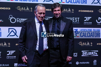 2023-12-04 - (L-R) Giancarlo Abete and Demetrio Albertini attends during the Gran Gala del Calcio 2023 Oscar del Calcio Awards AIC at Superstudio Maxi, Milan, Italy on December 04, 2023 - GRAN GALA DEL CALCIO AIC - OTHER - SOCCER