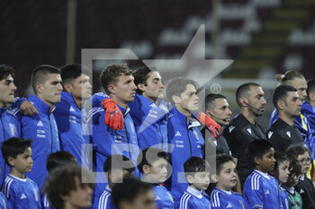 2023-03-27 - Italy’s team during national anthem  - UNDER 21 - ITALY VS UKRAINE - FRIENDLY MATCH - SOCCER