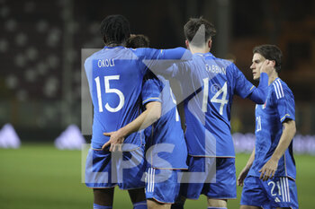 2023-03-27 - Lorenzo Colombo (Italy) celebrates the goal scored - UNDER 21 - ITALY VS UKRAINE - FRIENDLY MATCH - SOCCER