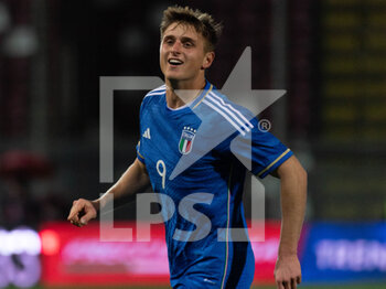 2023-03-27 - Lorenzo Colombo Italy celebrates a gol 2-1 - UNDER 21 - ITALY VS UKRAINE - FRIENDLY MATCH - SOCCER