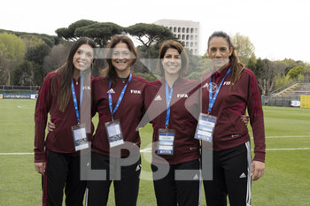 2023-04-11 - Referee Zoe Stavrou (CFA) during the International Friendly Match between Italy Women and Colombia Women at the Stadio Tre Fontane on 11th of April, 2023 in Rome, Italy. - ITALY WOMEN VS COLOMBIA - FRIENDLY MATCH - SOCCER