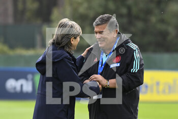 2023-04-11 - Milena Bartolini of Italy Women and Nelson Abadía of Colombia Women during the International Friendly Match between Italy Women and Colombia Women at the Stadio Tre Fontane on 11th of April, 2023 in Rome, Italy. - ITALY WOMEN VS COLOMBIA - FRIENDLY MATCH - SOCCER