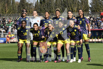 2023-04-11 - Colombia line up for a team photograph  during the International Friendly Match between Italy Women and Colombia Women at the Stadio Tre Fontane on 11th of April, 2023 in Rome, Italy. - ITALY WOMEN VS COLOMBIA - FRIENDLY MATCH - SOCCER