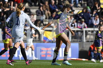 2023-04-11 - Catalina Pérez and Jorelyn Carabalí of Colombia Women during the International Friendly Match between Italy Women and Colombia Women at the Stadio Tre Fontane on 11th of April, 2023 in Rome, Italy. - ITALY WOMEN VS COLOMBIA - FRIENDLY MATCH - SOCCER