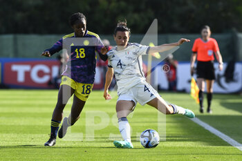 2023-04-11 - Lucia Di Guglielmo of Italy Women and Linda Caicedo of Colombia Women during the International Friendly Match between Italy Women and Colombia Women at the Stadio Tre Fontane on 11th of April, 2023 in Rome, Italy. - ITALY WOMEN VS COLOMBIA - FRIENDLY MATCH - SOCCER