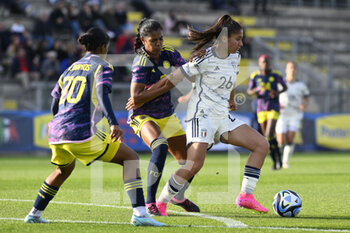 2023-04-11 - Chiara Beccari of Italy Women and Daniela Arias of Colombia Women during the International Friendly Match between Italy Women and Colombia Women at the Stadio Tre Fontane on 11th of April, 2023 in Rome, Italy. - ITALY WOMEN VS COLOMBIA - FRIENDLY MATCH - SOCCER