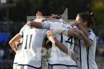 2023-04-11 - italy celebrates after scoring the 2-1 during the International Friendly Match between Italy Women and Colombia Women at the Stadio Tre Fontane on 11th of April, 2023 in Rome, Italy. - ITALY WOMEN VS COLOMBIA - FRIENDLY MATCH - SOCCER