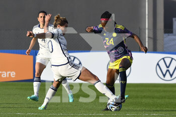 2023-04-11 - Ivonne Chacón of Colombia Women and Cristiana Girelli of Italy Women during the International Friendly Match between Italy Women and Colombia Women at the Stadio Tre Fontane on 11th of April, 2023 in Rome, Italy. - ITALY WOMEN VS COLOMBIA - FRIENDLY MATCH - SOCCER