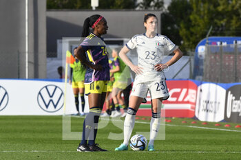 2023-04-11 - Cecilia Salvai of Italy Women and Elexa Bahr of Colombia Women during the International Friendly Match between Italy Women and Colombia Women at the Stadio Tre Fontane on 11th of April, 2023 in Rome, Italy. - ITALY WOMEN VS COLOMBIA - FRIENDLY MATCH - SOCCER