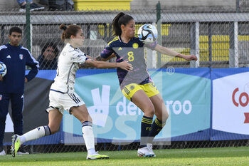2023-04-11 - Marcela Restrepo of Colombia Women nd Manuela Giugliano of Italy Women during the International Friendly Match between Italy Women and Colombia Women at the Stadio Tre Fontane on 11th of April, 2023 in Rome, Italy. - ITALY WOMEN VS COLOMBIA - FRIENDLY MATCH - SOCCER