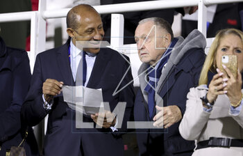 2023-04-07 - Interim President of French Football Federation FFF Philippe Diallo, Olympique Lyonnais President Jean-Michel Aulas during the Women's Friendly football match between France and Colombia on April 7, 2023 at Stade Gabriel-Montpied in Clermont-Ferrand, France - FOOTBALL - WOMEN'S FRIENDLY GAME - FRANCE V COLOMBIA - FRIENDLY MATCH - SOCCER