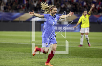 2023-04-07 - Eugenie Le Sommer of France celebrates her goal during the Women's Friendly football match between France and Colombia on April 7, 2023 at Stade Gabriel-Montpied in Clermont-Ferrand, France - FOOTBALL - WOMEN'S FRIENDLY GAME - FRANCE V COLOMBIA - FRIENDLY MATCH - SOCCER