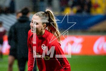 2023-04-11 - Jordyn Huitema of Canada warms up ahead of the Women's Friendly football match between France and Canada on April 11, 2023 at Marie-Marvingt stadium in Le Mans, France - FOOTBALL - WOMEN'S FRIENDLY GAME - FRANCE V CANADA - FRIENDLY MATCH - SOCCER