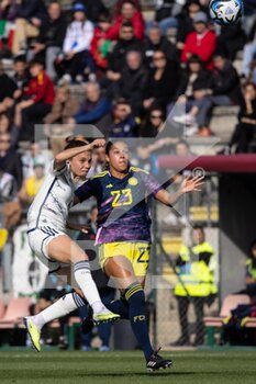 2023-04-11 - Manuela Giugliano of Italy women compete for the ball with Elexa Bahr of Colombia women during the International friendly match between Italy women and Colombia women at Stadio Tre Fontane on April 11, 2023 in Rome, Italy. ©Photo: Cinzia Camela. - ITALY WOMEN VS COLOMBIA - FRIENDLY MATCH - SOCCER