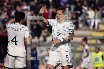 2023-04-11 - Elena Linari and Lucia Di Guglielmo of Italy women during the International friendly match between Italy women and Colombia women at Stadio Tre Fontane on April 11, 2023 in Rome, Italy. ©Photo: Cinzia Camela. - ITALY WOMEN VS COLOMBIA - FRIENDLY MATCH - SOCCER