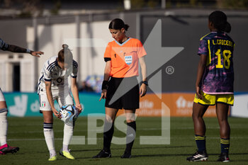 2023-04-11 - Manuela Giugliano of Italy women and Linda Caicedo of Colombia in action during the International friendly match between Italy women and Colombia women at Stadio Tre Fontane on April 11, 2023 in Rome, Italy. ©Photo: Cinzia Camela. - ITALY WOMEN VS COLOMBIA - FRIENDLY MATCH - SOCCER