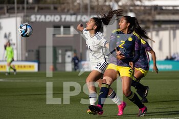 2023-04-11 - Chiara Beccari of Italy women and Manuela Vanegas of Colombia in action during the International friendly match between Italy women and Colombia women at Stadio Tre Fontane on April 11, 2023 in Rome, Italy. ©Photo: Cinzia Camela. - ITALY WOMEN VS COLOMBIA - FRIENDLY MATCH - SOCCER