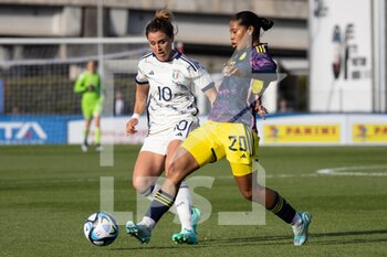 2023-04-11 - Cristiana Girelli of Italy women and Monica Ramos of Colombia women in action during the International friendly match between Italy women and Colombia women at Stadio Tre Fontane on April 11, 2023 in Rome, Italy. ©Photo: Cinzia Camela. - ITALY WOMEN VS COLOMBIA - FRIENDLY MATCH - SOCCER