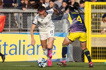 2023-04-11 - Barbara Bonansea of Italy women and Monica Ramos of Colombia women in action during the International friendly match between Italy women and Colombia women at Stadio Tre Fontane on April 11, 2023 in Rome, Italy. ©Photo: Cinzia Camela. - ITALY WOMEN VS COLOMBIA - FRIENDLY MATCH - SOCCER