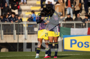 2023-04-11 - Monica Ramos (autogoal owner) and Mayra Ramirez of Colombia women after the International friendly match between Italy women and Colombia women at Stadio Tre Fontane on April 11, 2023 in Rome, Italy. ©Photo: Cinzia Camela. - ITALY WOMEN VS COLOMBIA - FRIENDLY MATCH - SOCCER