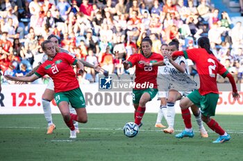 2023-07-01 - Arianna Caruso of Italy, Yasmin Mrabet, Sarah Kassi and Zineb Redouani of Morocco in action during the Women´s International Friendly match between Italy and Morocco at Stadio Paolo Mazza on July 01, 2023 in Ferrara, Italy. ©Photo: Cinzia Camela. - ITALY WOMEN VS MOROCCO - FRIENDLY MATCH - SOCCER