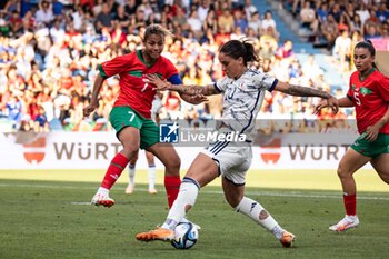 2023-07-01 - Martina Piemonte of Italy and Ghizlane Chebbak of Morocco in action at the Women´s International Friendly match between Italy and Morocco at Stadio Paolo Mazza on July 01, 2023 in Ferrara, Italy. ©Photo: Cinzia Camela. - ITALY WOMEN VS MOROCCO - FRIENDLY MATCH - SOCCER