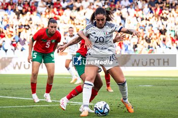 2023-07-01 - Martina Piemonte of Italy and Nesryne El Chad of Morocco in action at the Women´s International Friendly match between Italy and Morocco at Stadio Paolo Mazza on July 01, 2023 in Ferrara, Italy. ©Photo: Cinzia Camela. - ITALY WOMEN VS MOROCCO - FRIENDLY MATCH - SOCCER