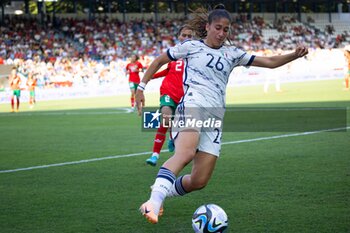 2023-07-01 - Chiara Beccari of Italy and Zineb Redouani of Morocco in action at the Women´s International Friendly match between Italy and Morocco at Stadio Paolo Mazza on July 01, 2023 in Ferrara, Italy. ©Photo: Cinzia Camela. - ITALY WOMEN VS MOROCCO - FRIENDLY MATCH - SOCCER