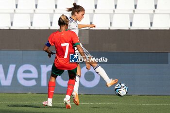 2023-07-01 - Manuela Giugliano of Italy and Ghizlane Chebbak of Morocco in action during the Women´s International Friendly match between Italy and Morocco at Stadio Paolo Mazza on July 01, 2023 in Ferrara, Italy. ©Photo: Cinzia Camela. - ITALY WOMEN VS MOROCCO - FRIENDLY MATCH - SOCCER