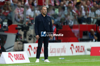 2023-06-16 - Coach Hansi Flick of Germany during the International Friendly Football match between Poland and Germany on June 16, 2023 at PGE Narodowy in Warsaw, Poland - FOOTBALL - FRIENDLY GAME - POLAND V GERMANY - FRIENDLY MATCH - SOCCER