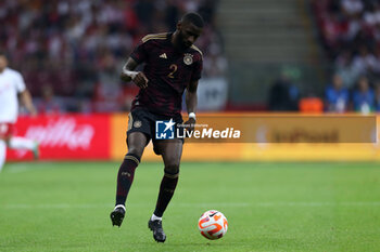 2023-06-16 - Antonio Ruediger Rudiger of Germany during the International Friendly Football match between Poland and Germany on June 16, 2023 at PGE Narodowy in Warsaw, Poland - FOOTBALL - FRIENDLY GAME - POLAND V GERMANY - FRIENDLY MATCH - SOCCER