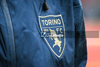 2023-08-02 - Illustration of the official Torino logo during the pre-season friendly football match between RC Lens and Torino FC on August 2, 2023 at Bollaert-Delelis stadium in Lens, France - FOOTBALL - FRIENDLY GAME - LENS V TORINO - FRIENDLY MATCH - SOCCER