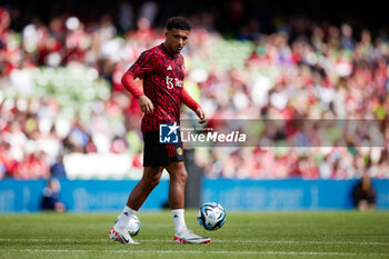 2023-08-06 - Jadon Sancho of Manchester United warms up during the pre-season friendly football match between Manchester United and Athletic Club on August 6, 2023 at Aviva Stadium in Dublin, Ireland - FOOTBALL - FRIENDLY GAME - MANCHESTER UNITED V ATHLETIC CLUB - FRIENDLY MATCH - SOCCER