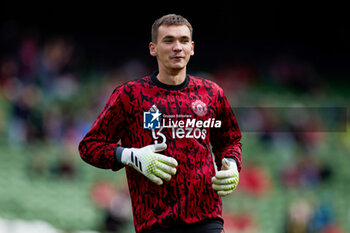 2023-08-06 - Matej Kovar of Manchester United warms up during the pre-season friendly football match between Manchester United and Athletic Club on August 6, 2023 at Aviva Stadium in Dublin, Ireland - FOOTBALL - FRIENDLY GAME - MANCHESTER UNITED V ATHLETIC CLUB - FRIENDLY MATCH - SOCCER