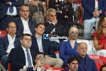 2023-08-08 - Paolo Berlusconi, Luigi Berlusconi and Marta Fascina Remember Silvio Berlusconi during the Trofeo Silvio Berlusconi, Silvio Berlusconi Trophy, football match between AC Monza and AC Milan on August 8, 2023 at U-Power Stadium in Monza, Italy - FOOTBALL - SILVIO BERLUSCONI TROPHY - AC MONZA V AC MILAN - FRIENDLY MATCH - SOCCER