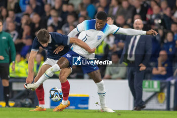 2023-09-12 - Marcus Rashford of England during the 150th Anniversary Heritage Match match between Scotland and England at The National Stadium, 12/09/2023, Hampden Park, Glasgow - FOOTBALL - FRIENDLY GAME - SCOTLAND V ENGLAND - FRIENDLY MATCH - SOCCER