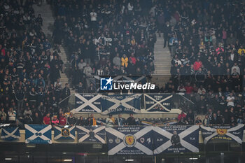 2023-10-17 - Supporters of Scotland during the International Friendly football match between France and Scotland on October 17, 2023 at Pierre Mauroy stadium in Villeneuve-d'Ascq near Lille, France - FOOTBALL - FRIENDLY GAME - FRANCE V SCOTLAND - FRIENDLY MATCH - SOCCER
