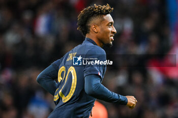 2023-10-17 - Kingsley COMAN of France celebrates his goal during the International Friendly football match between France and Scotland on October 17, 2023 at Pierre Mauroy stadium in Villeneuve-d'Ascq near Lille, France - FOOTBALL - FRIENDLY GAME - FRANCE V SCOTLAND - FRIENDLY MATCH - SOCCER