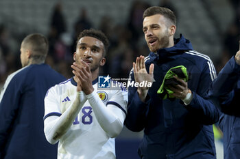 2023-10-17 - Jacob Brown of Scotland salutes the supporters following the International Friendly football match between France and Scotland on October 17, 2023 at Stade Pierre Mauroy in Villeneuve-d'Ascq near Lille, France - FOOTBALL - FRIENDLY GAME - FRANCE V SCOTLAND - FRIENDLY MATCH - SOCCER