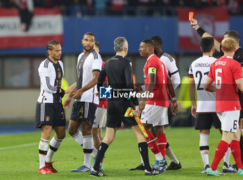 2023-11-21 - Red card Leroy Sane of Germany during the International Friendly football match between Austria and Germany on November 21, 2023 at Ernst Happel Stadium in Vienna, Austria - FOOTBALL - FRIENDLY GAME - AUSTRIA V GERMANY - FRIENDLY MATCH - SOCCER