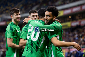 2023-12-11 - Jamie Reid of Northern Ireland celebrates scoring his team's first goal to make the score 0-1 during the International Friendly football match between Romania and Northern Ireland on March 22, 2024 at Arena Nationala in Bucharest, Romania - FOOTBALL - FRIENDLY GAME - ROMANIA V NORTHERN IRELAND - FRIENDLY MATCH - SOCCER